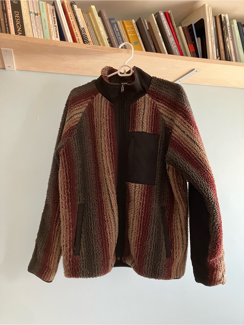 Only NY Radiant Stripe Fleece Jacket, Maroon